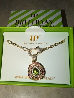 Bomb Party August Necklace-Polished and Posh Peridot and Pink Spinel on Gold